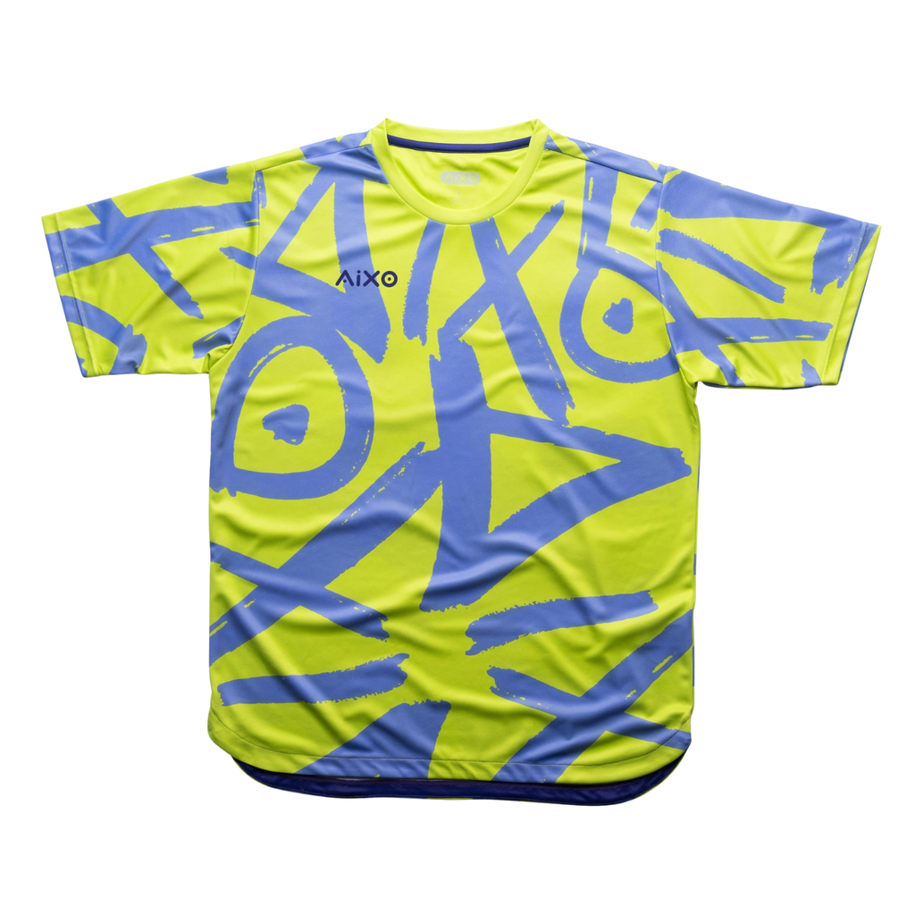 AIXO Tagged Men's Tennis T-Shirt - Teal Recycled Moisture-Wicking Top