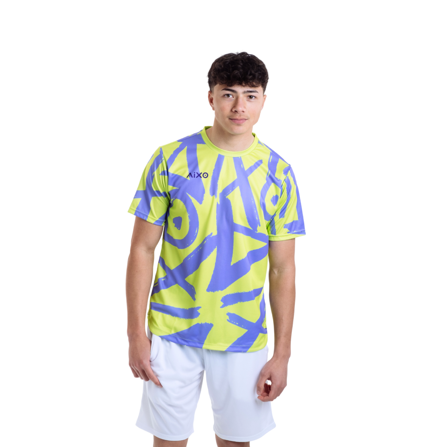 AIXO Tagged Men's Tennis T-Shirt | Lime Green Recycled Sportswear