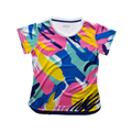 AIXO Women's Abstract Performance T-Shirt – Recycled Racket Sport Top