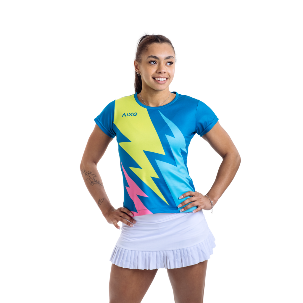 AIXO Bolt Women's Performance Shirt – Pink Lightning Recycled Tee