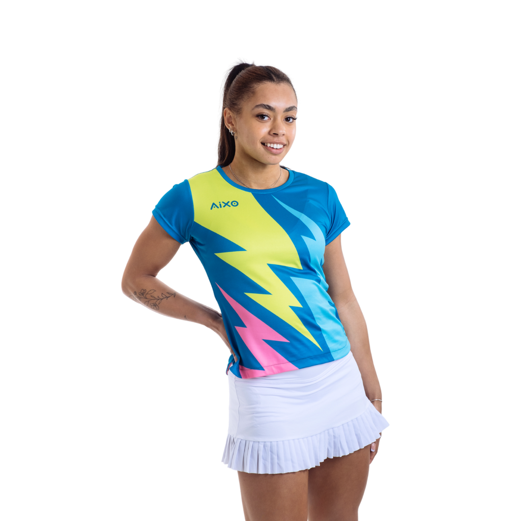 AIXO Bolt Women's Performance Shirt – Pink Lightning Recycled Tee