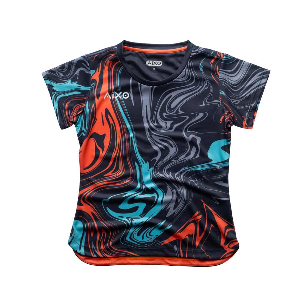 AIXO Chrome Women's Tennis T-Shirt – Graphite Recycled Sportswear