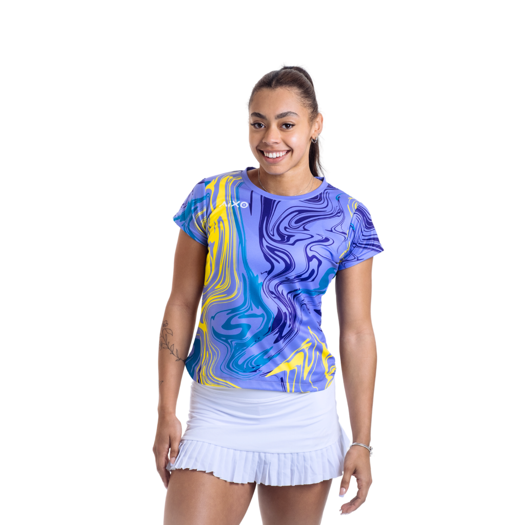AIXO Chrome Women's Tennis T-Shirt | Lilac Recycled Performance Top