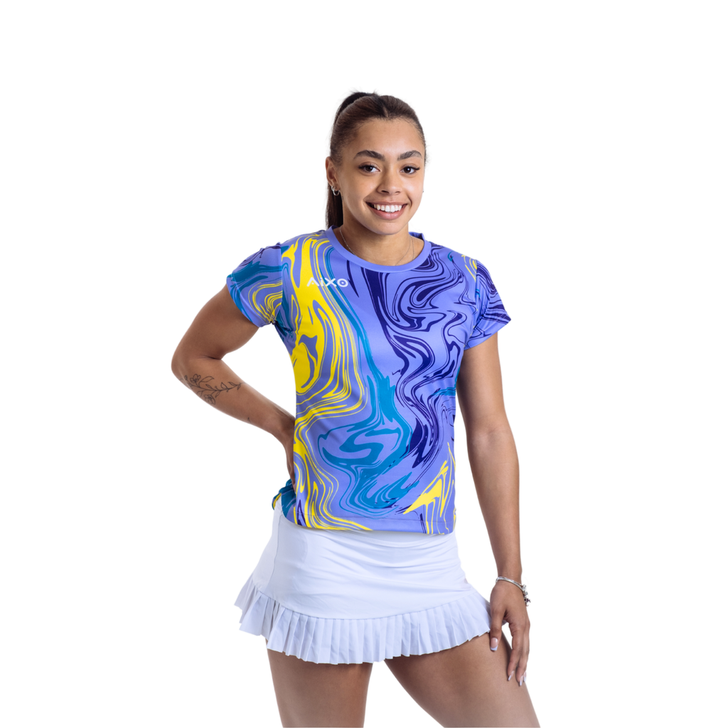 AIXO Chrome Women's Tennis T-Shirt | Lilac Recycled Performance Top
