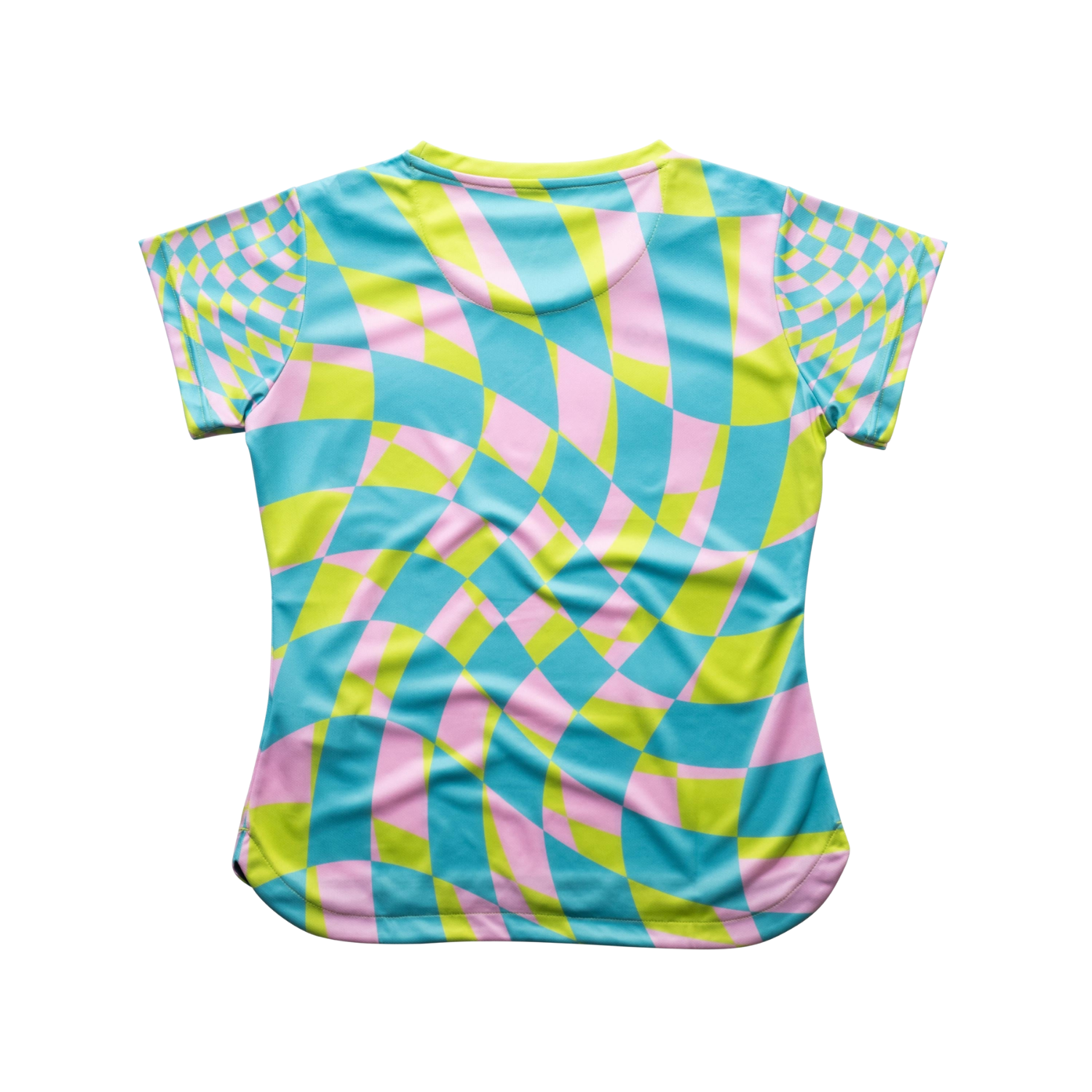 AIXO Women's Checker Tennis T-Shirt – Lime Recycled Sports Top