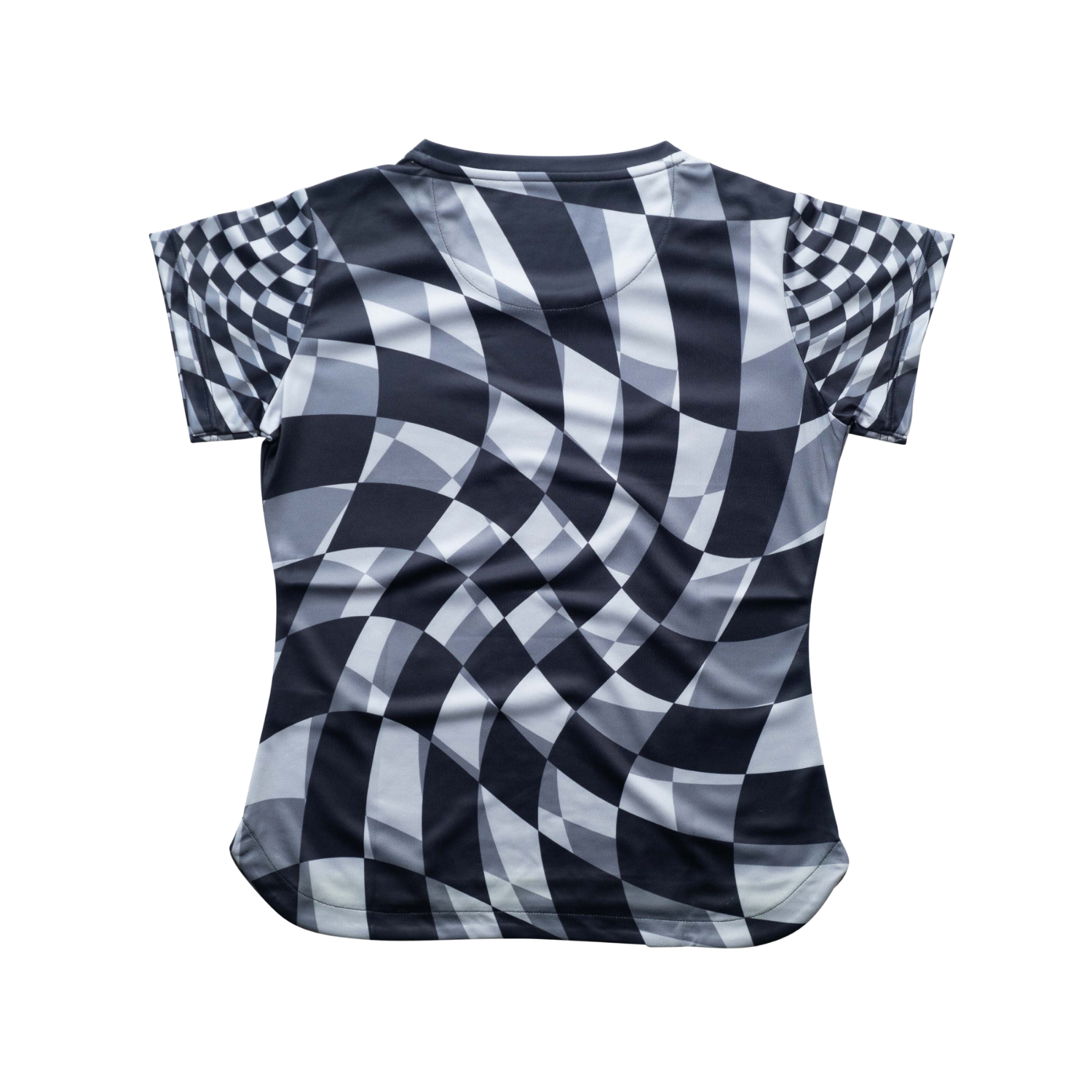 AIXO Women's Checker Tennis T-Shirt – Lime Recycled Sports Top