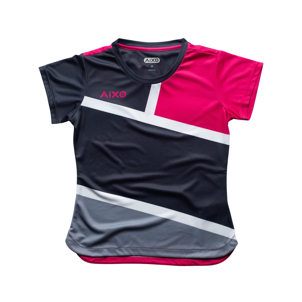 AIXO Court Women's Tennis T-Shirt | Graphite Recycled Moisture-Wicking