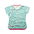 AIXO Leopard Print Women's Racket Sports T-Shirt – Ivory Recycled Poly
