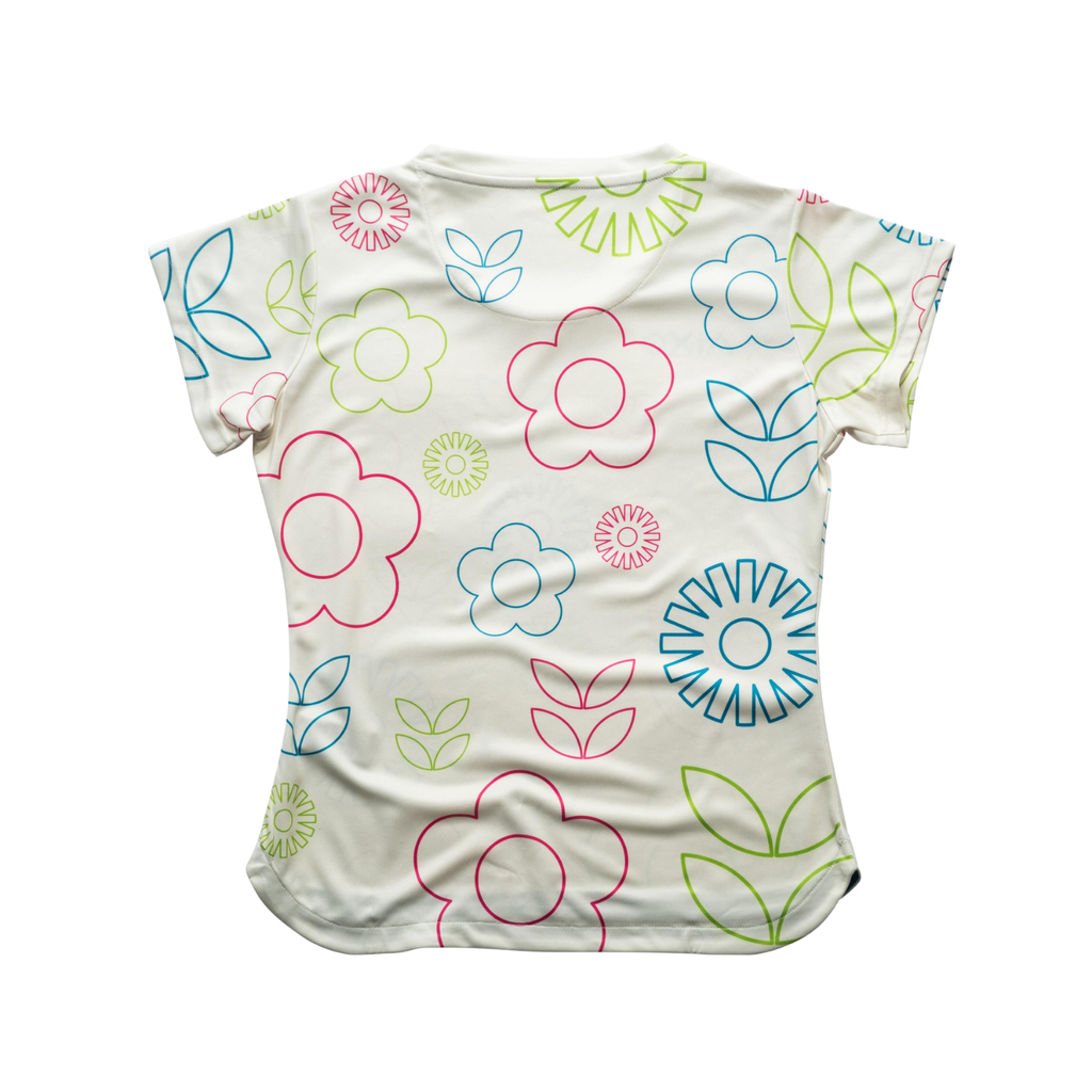 AIXO Spring Midnight Blooms Women's Tennis Shirt – Navy Floral
