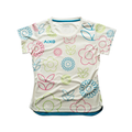 AIXO Women's Floral Tennis T-Shirt – Ivory Moisture-Wicking Top