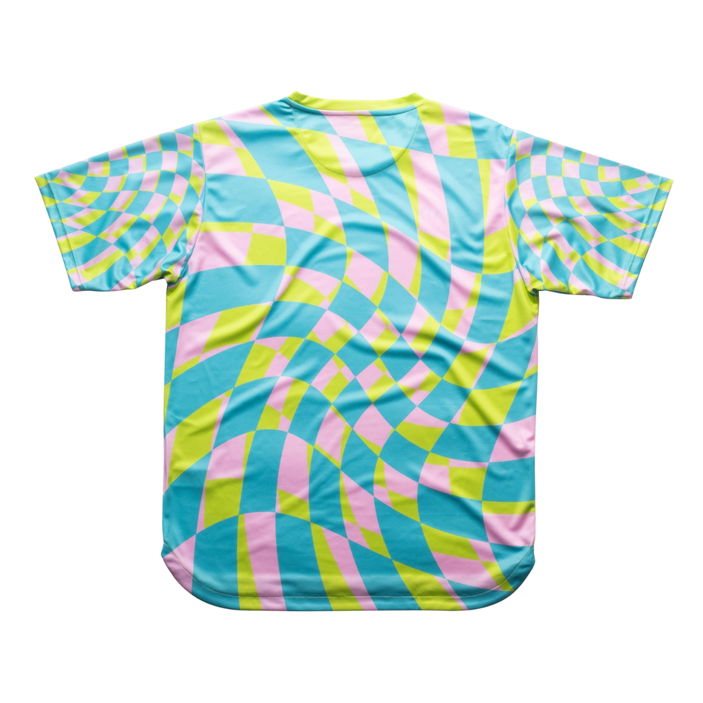 AIXO Checker Men's Performance Tennis T-Shirt | Lime Recycled Polyester
