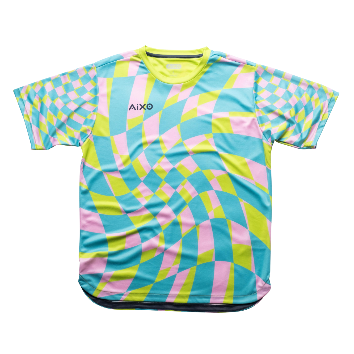 AIXO Checker Men's Performance T-Shirt | Grey Recycled Tennis Top