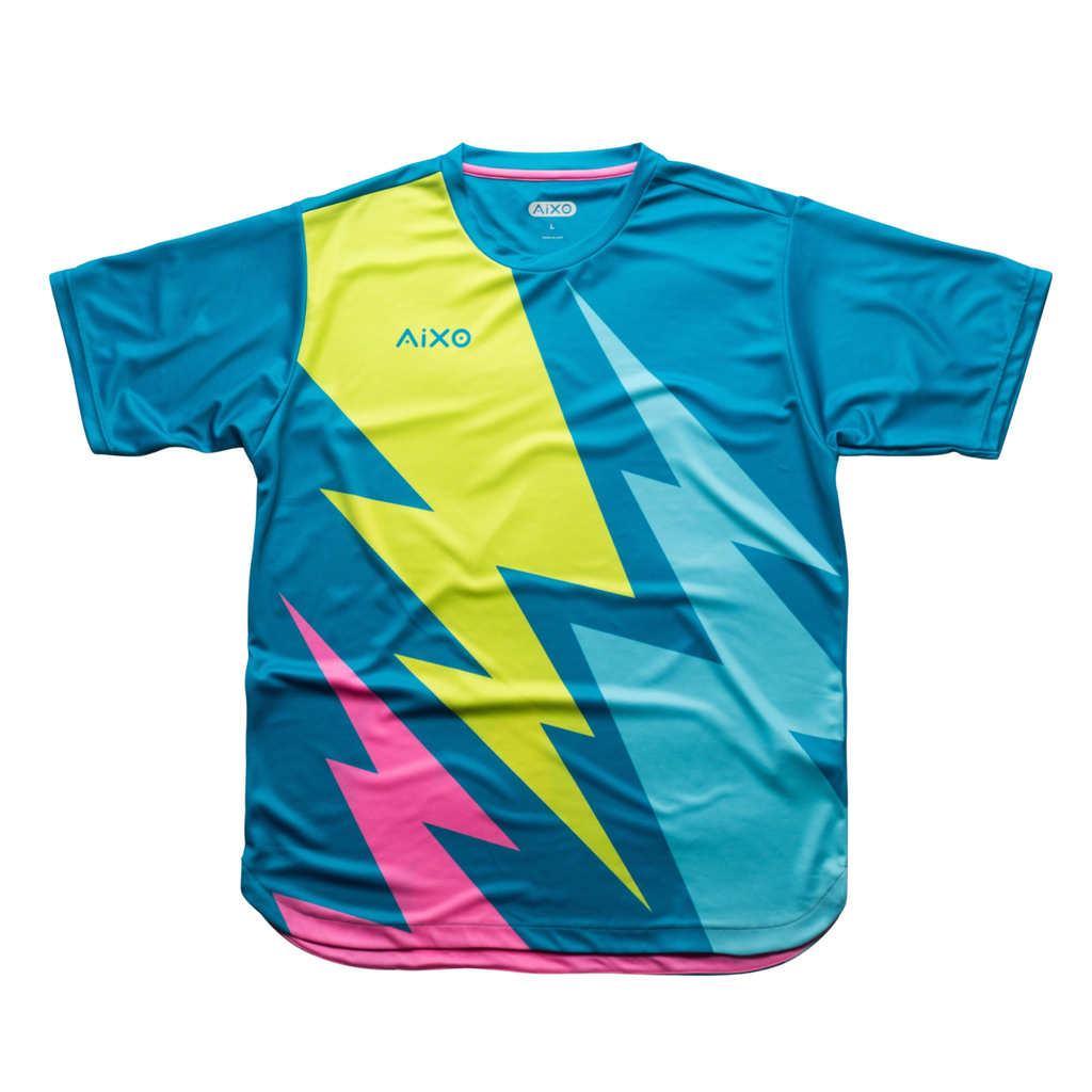 AIXO Bolt Men's Performance T-Shirt – Teal Blue Recycled Polyester