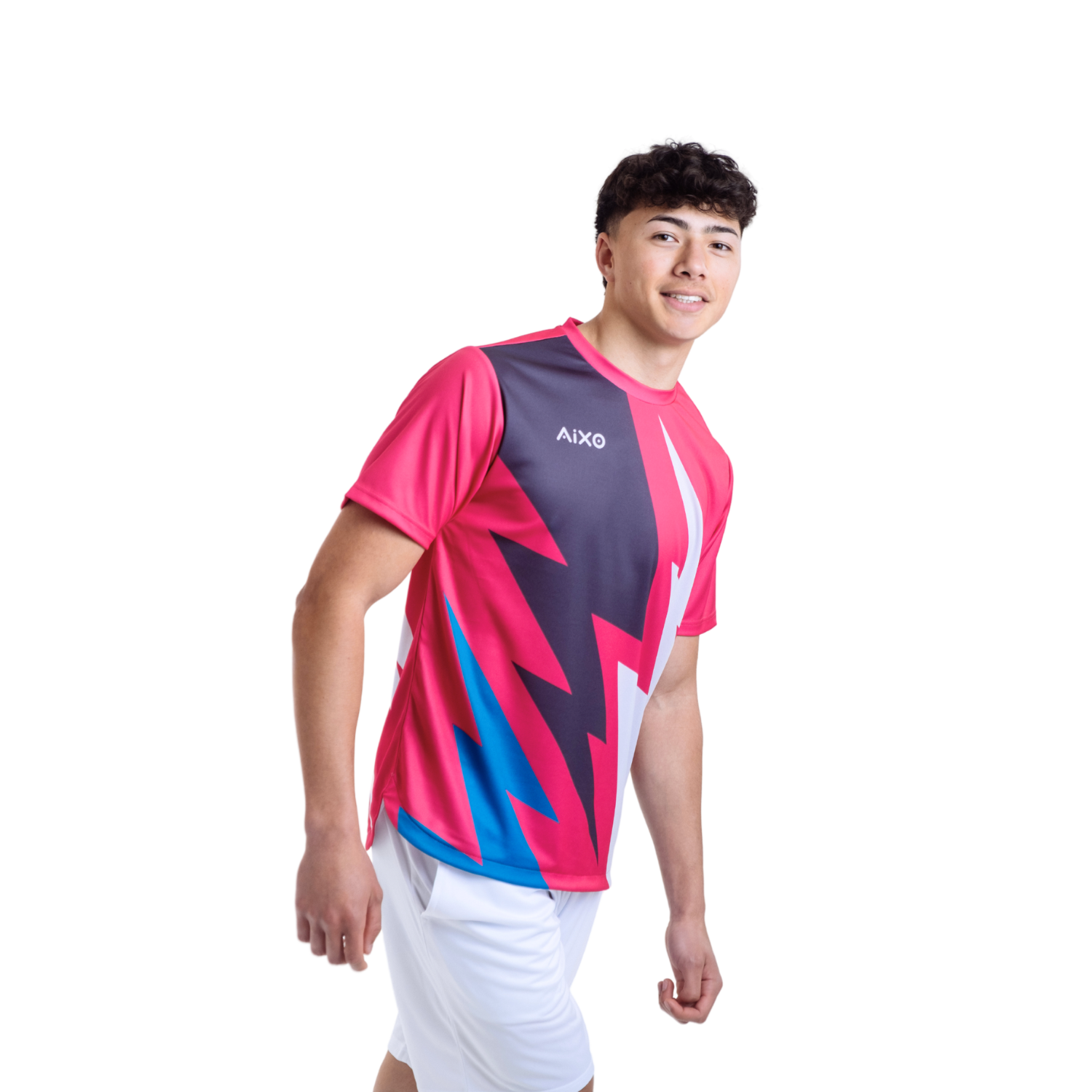 AIXO Bolt Men's Performance T-Shirt – Teal Blue Recycled Polyester