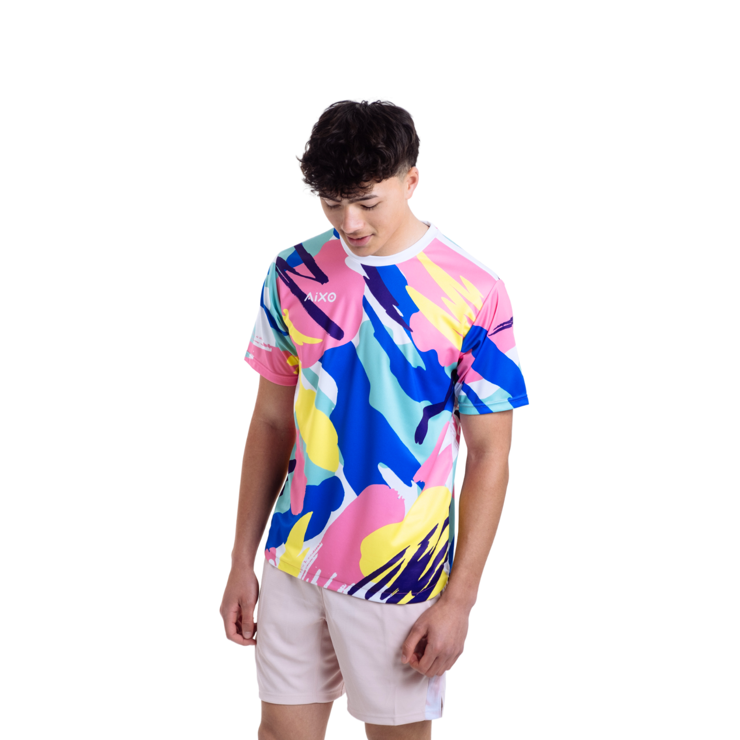 AIXO Abstract Performance T-Shirt – Recycled Moisture-Wicking Sportswear