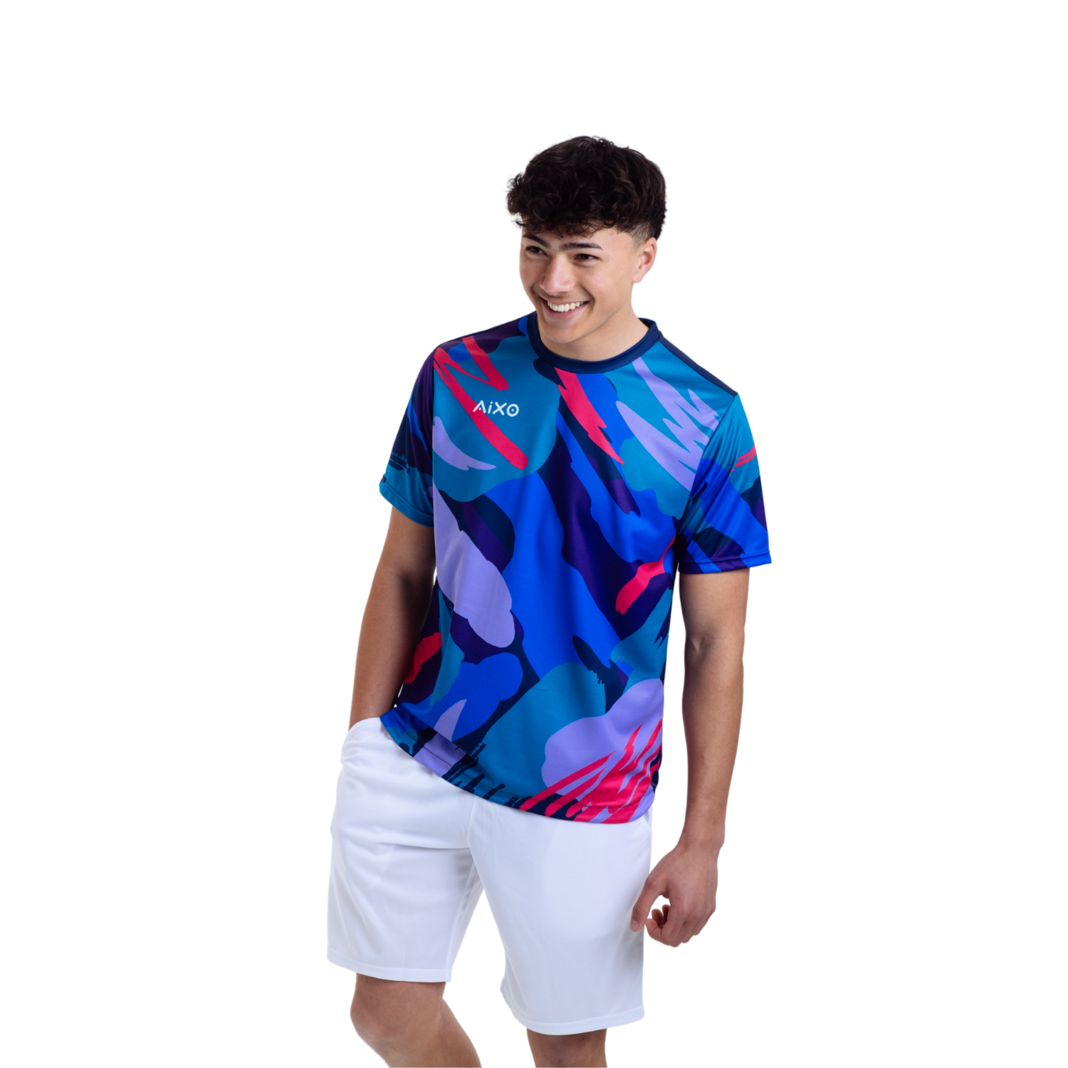 AIXO Abstract Performance T-Shirt – Mens Recycled Multi-Sport Top