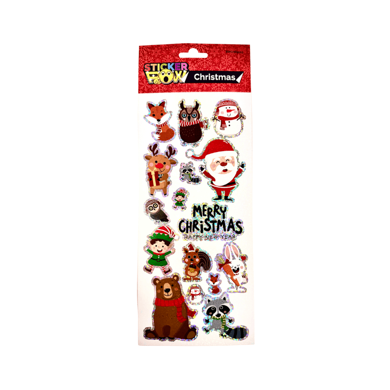 PoundFun Holographic Christmas Stickers – Festive DIY Holiday Labels