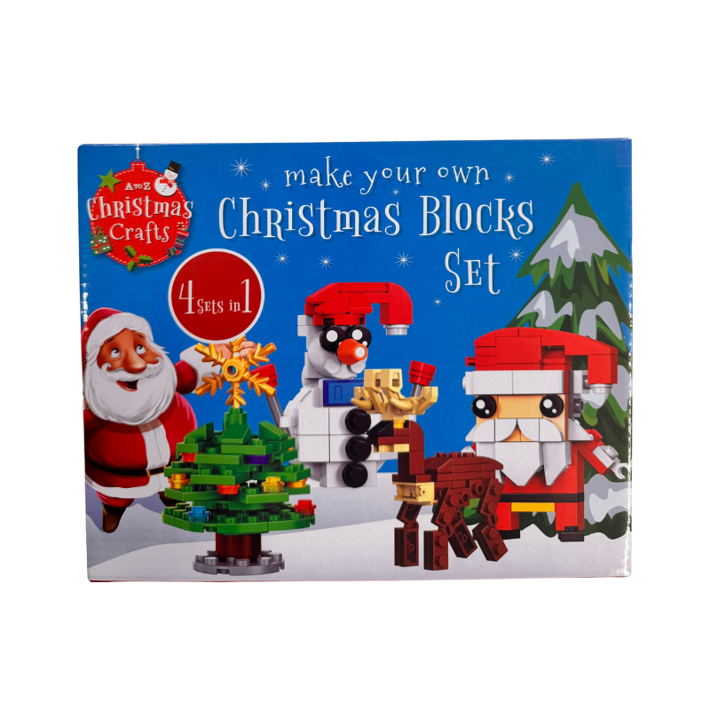 PoundFun Make Your Own Christmas Building Blocks Set – 4 in 1