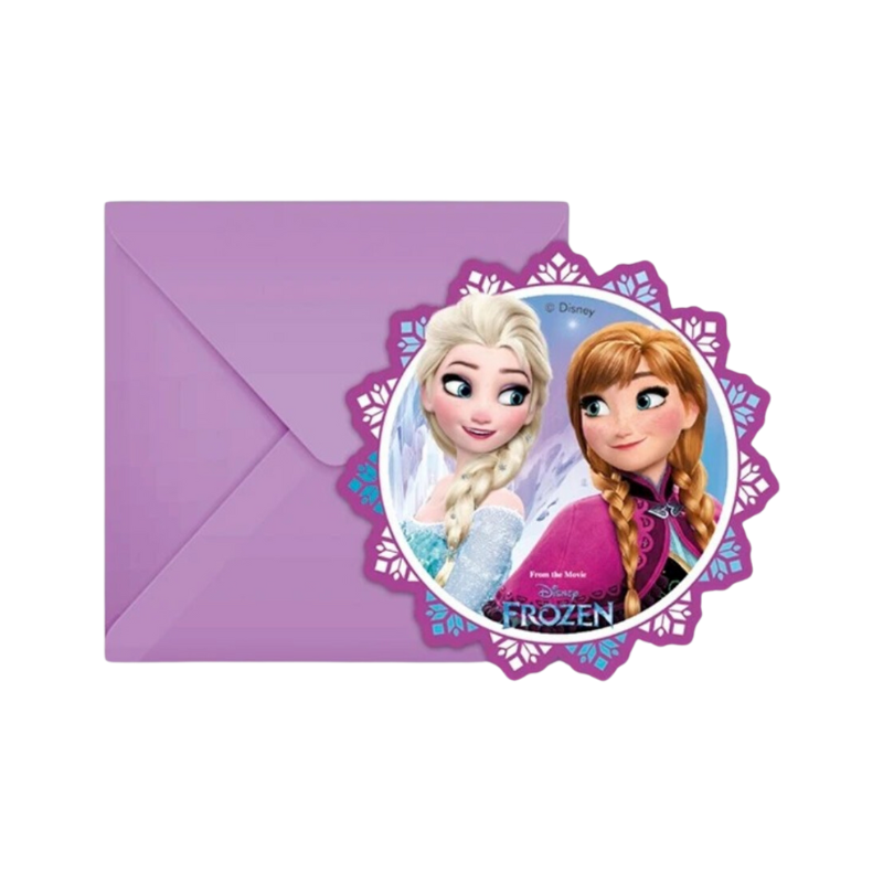 Disney Frozen Kids Party Invitations and Envelopes - 6 Pack | PoundFun