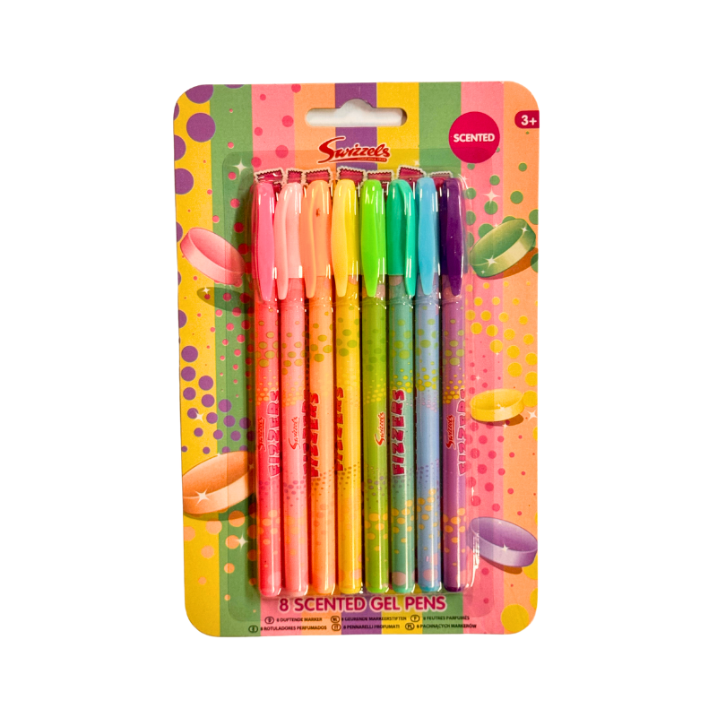 Swizzels Love Hearts Scented Gel Pens – 8 Pack Fruity Stationery Set