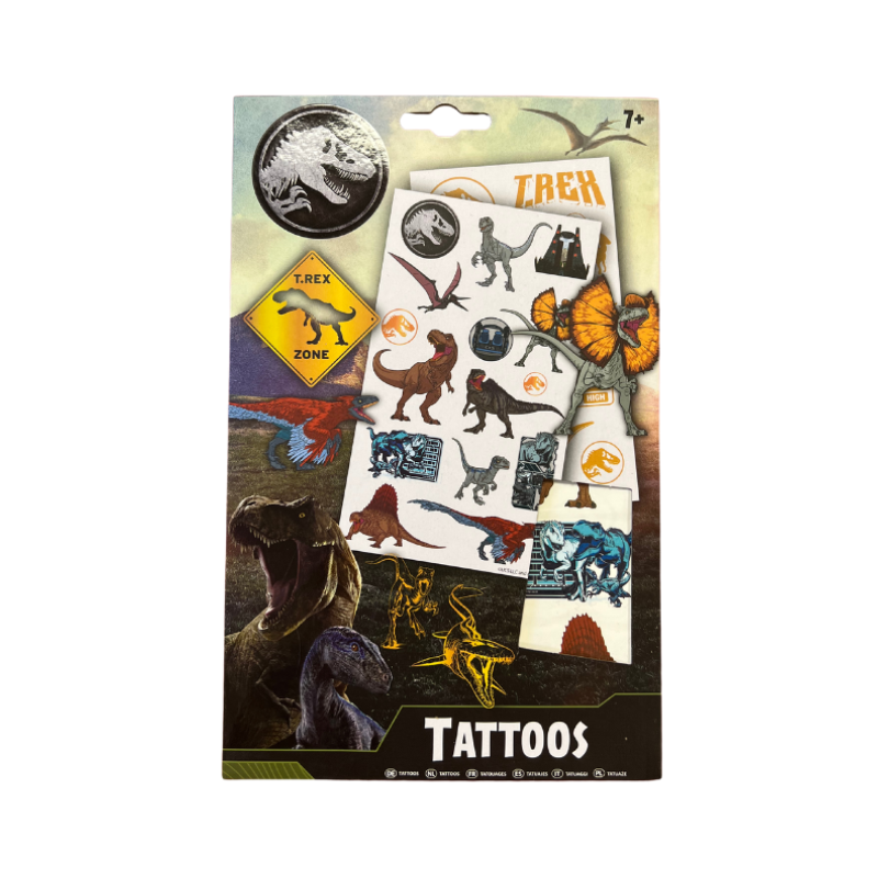 Jurassic World Temporary Tattoos for Kids - Dinosaur Party Favors