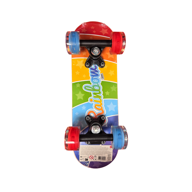 PoundFun Rainbow Light Up Skateboard | Motion Activated LED Wheels