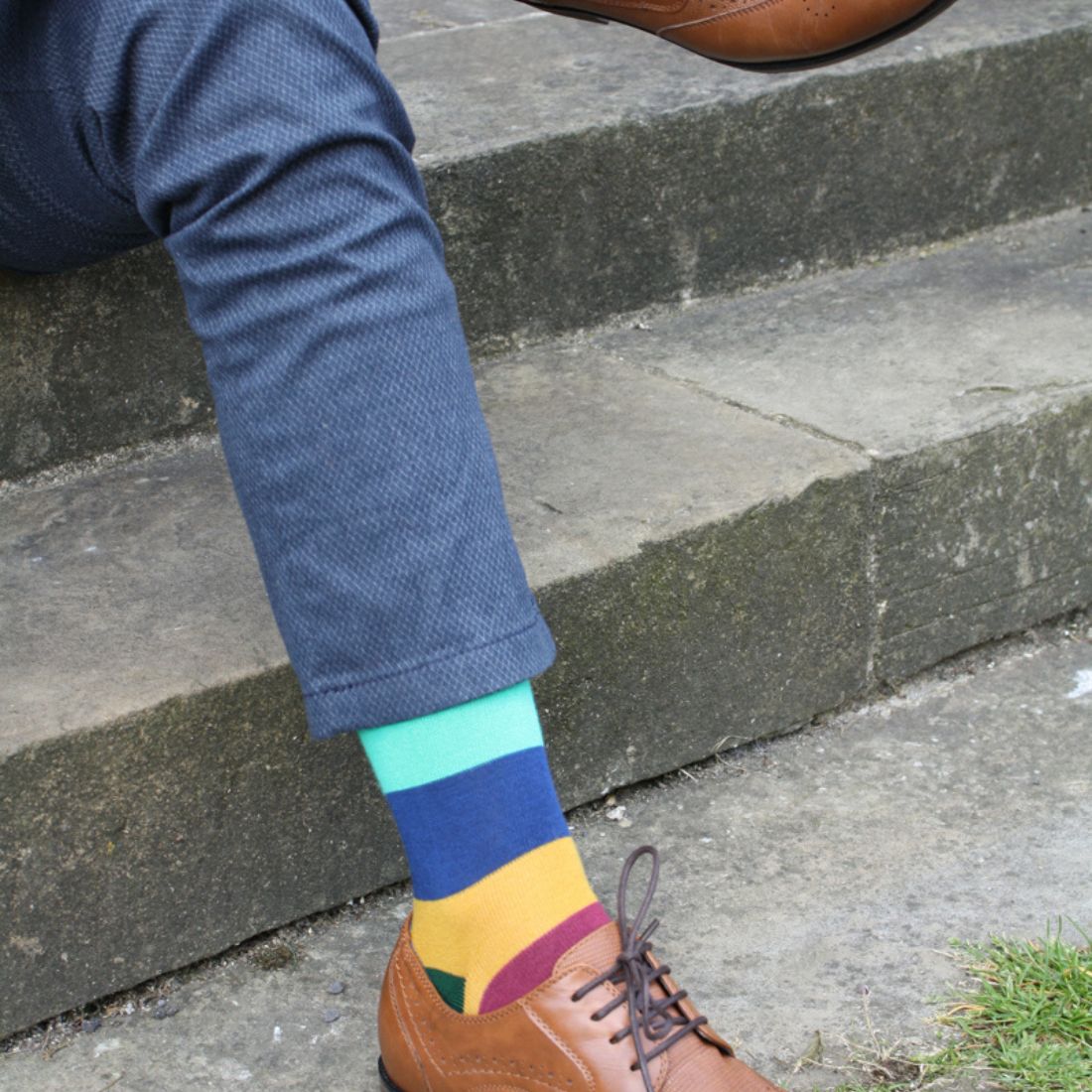 Swole Panda Block Striped Bamboo Socks – Breathable and Soft Footwear