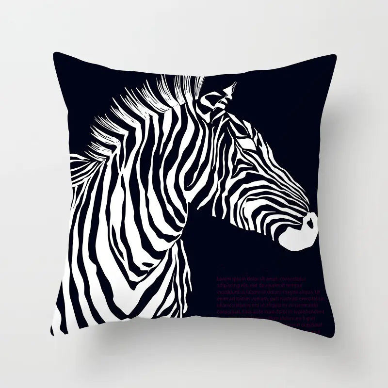 Yellow & Black Geometric Pillow Cover – Modern Abstract Cushion Case 45×45cm
