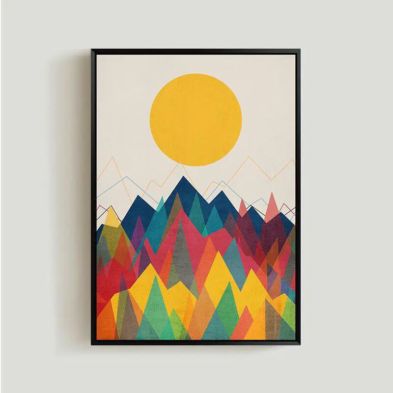 Abstract Sunrise Poster – Modern Wall Art Print for Living Room & Bedroom