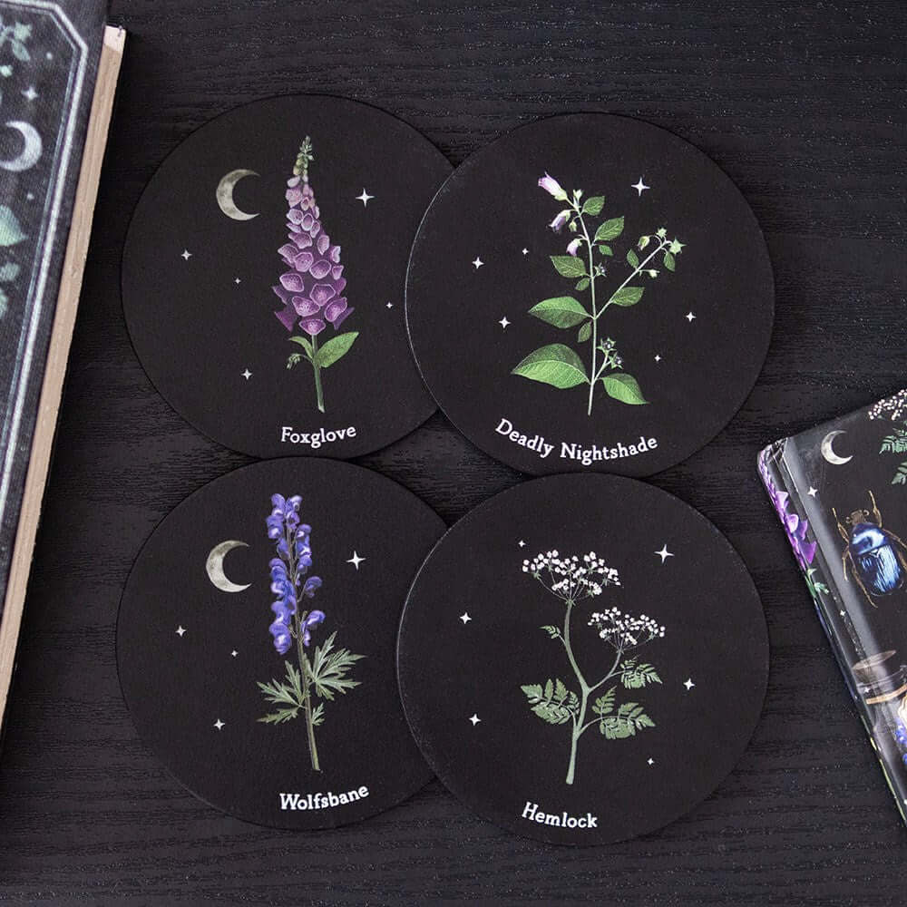 Poisonous Plants Coaster Set by Kate's Clothing – Gothic MDF Decor