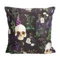 Kate's Clothing Venom & Vines Gothic Skull Print 35cm Square Cushion