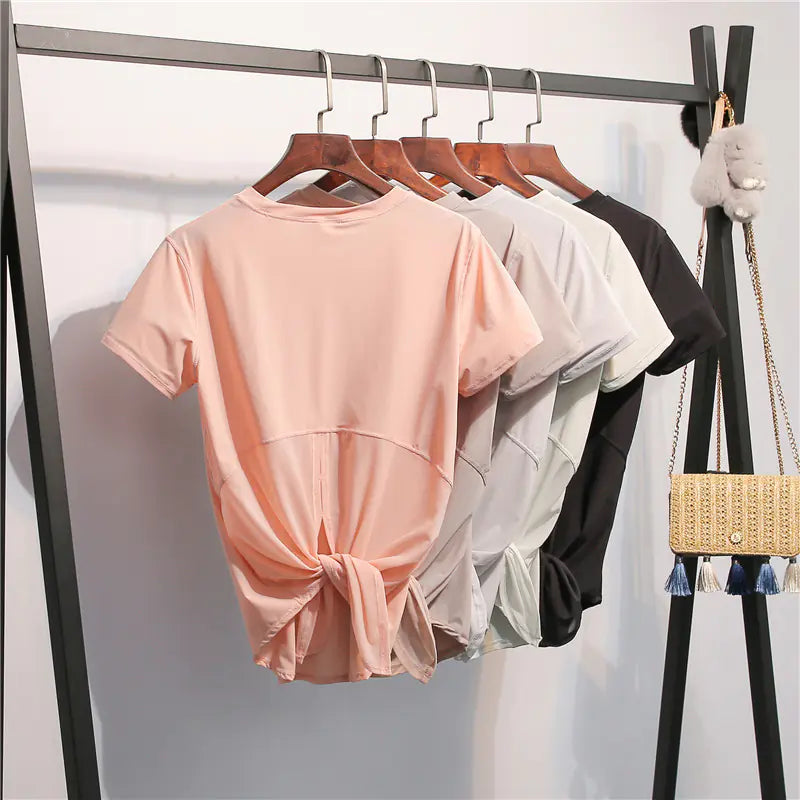 Women’s Quick-Dry Sports T-Shirt – Loose Fit Yoga Top