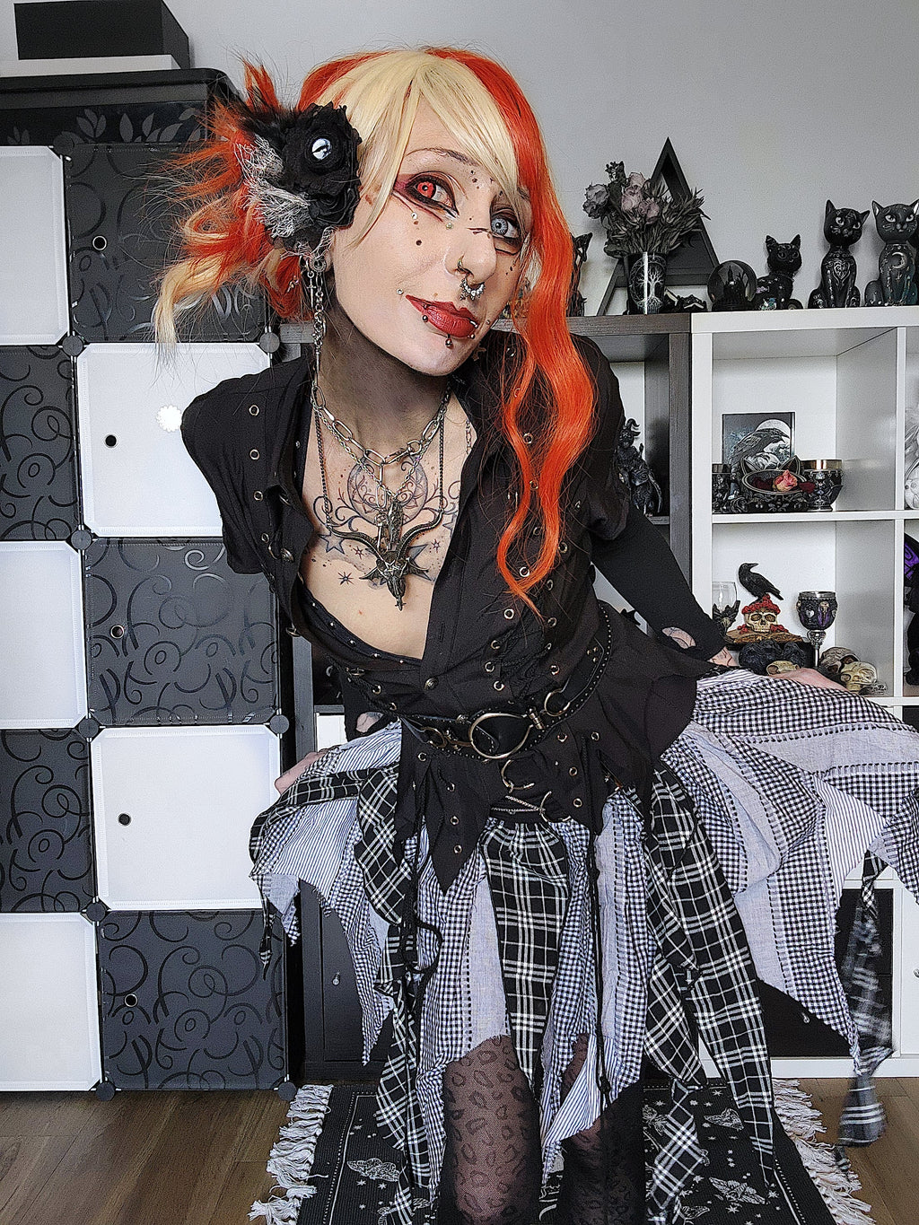 Dark in Love Ruptured Lace-Up Punk Shirt | Black Corset Style Top