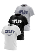 XAPE Varsity Fitness V2 3 Tees Pack - White/Sports Grey/Black