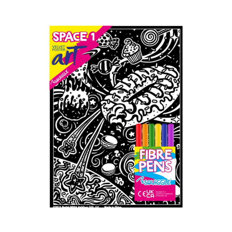 PoundFun Space Velvet Poster Art Set – Kids Cosmic Coloring Activity