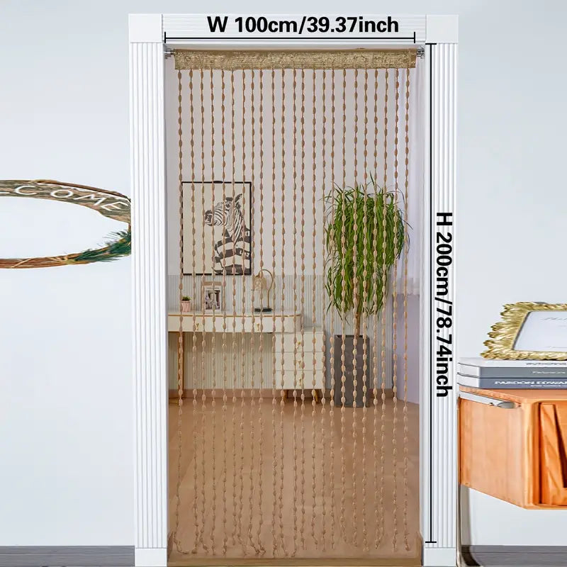 Elegant Beaded Doorway Curtain – Decorative Room Divider for Home