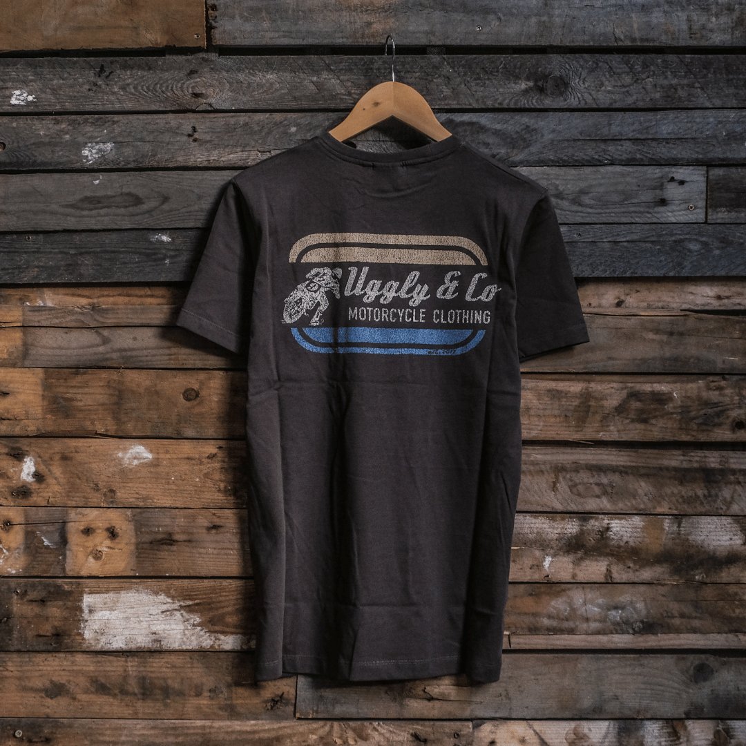Uggly and Co Olive Flattrack Tee – Heavyweight Cotton Racing Shirt