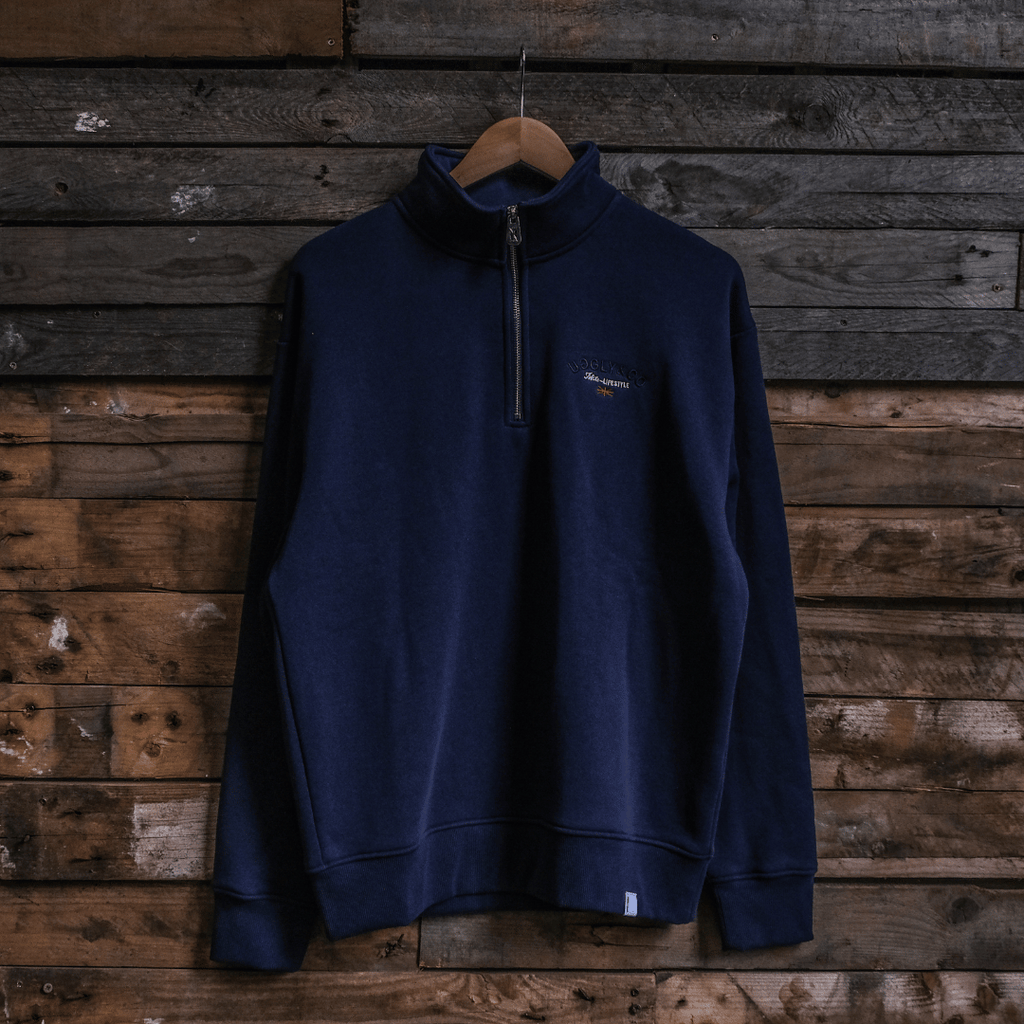 Uggly & Co Navy Union Jack Quarter-Zip - Heavyweight Fleece Jumper