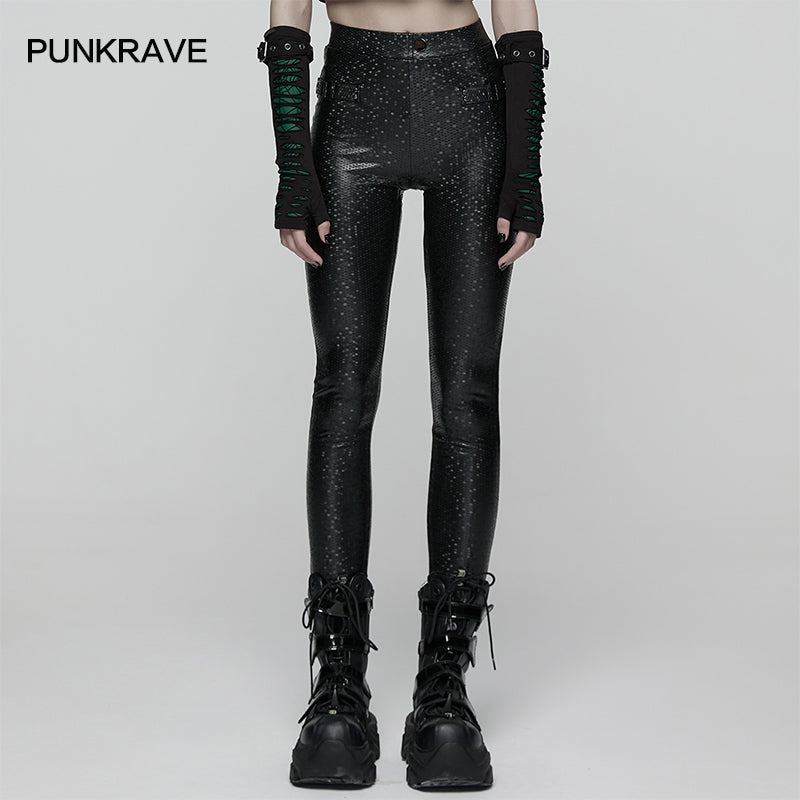 Punk Rave Ravenna Leggings – Black Prism Finish High-Waisted Skinny Fit