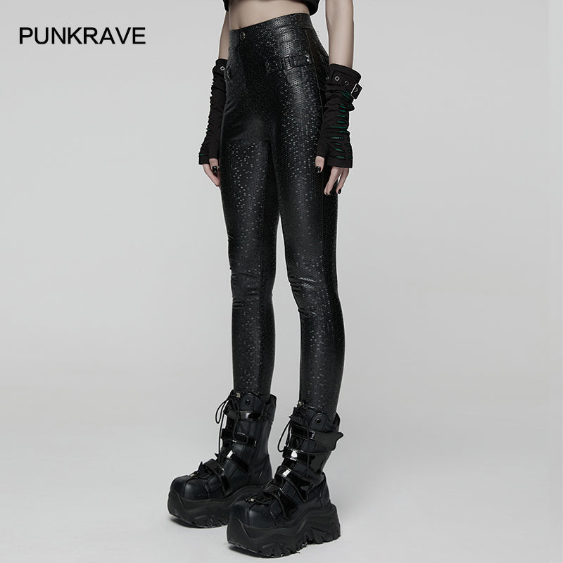 Punk Rave Ravenna Leggings – Black Prism Finish High-Waisted Skinny Fit