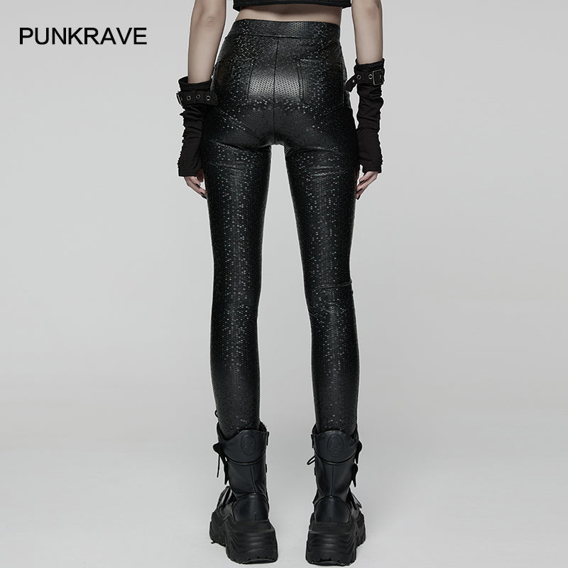 Punk Rave Ravenna Leggings – Black Prism Finish High-Waisted Skinny Fit
