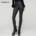 Punk Rave Althea Goth Leggings – High-Waisted Buckle Strap Skinny Pants