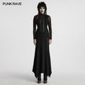 Punk Rave Seraphine Gothic Spinal Lace Panel Maxi Dress – Black