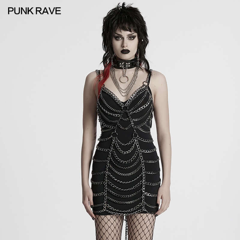 Punk Rave Anslie Aluminum Metal Body Chain Dress | Two-Piece Set