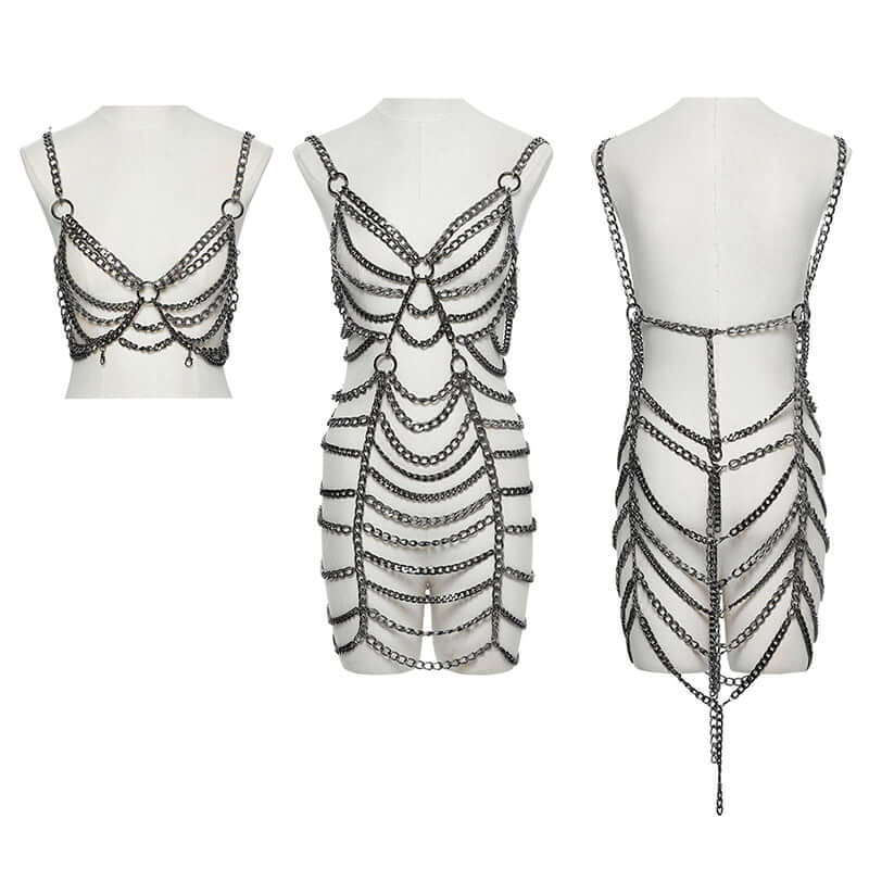 Punk Rave Anslie Aluminum Metal Body Chain Dress | Two-Piece Set