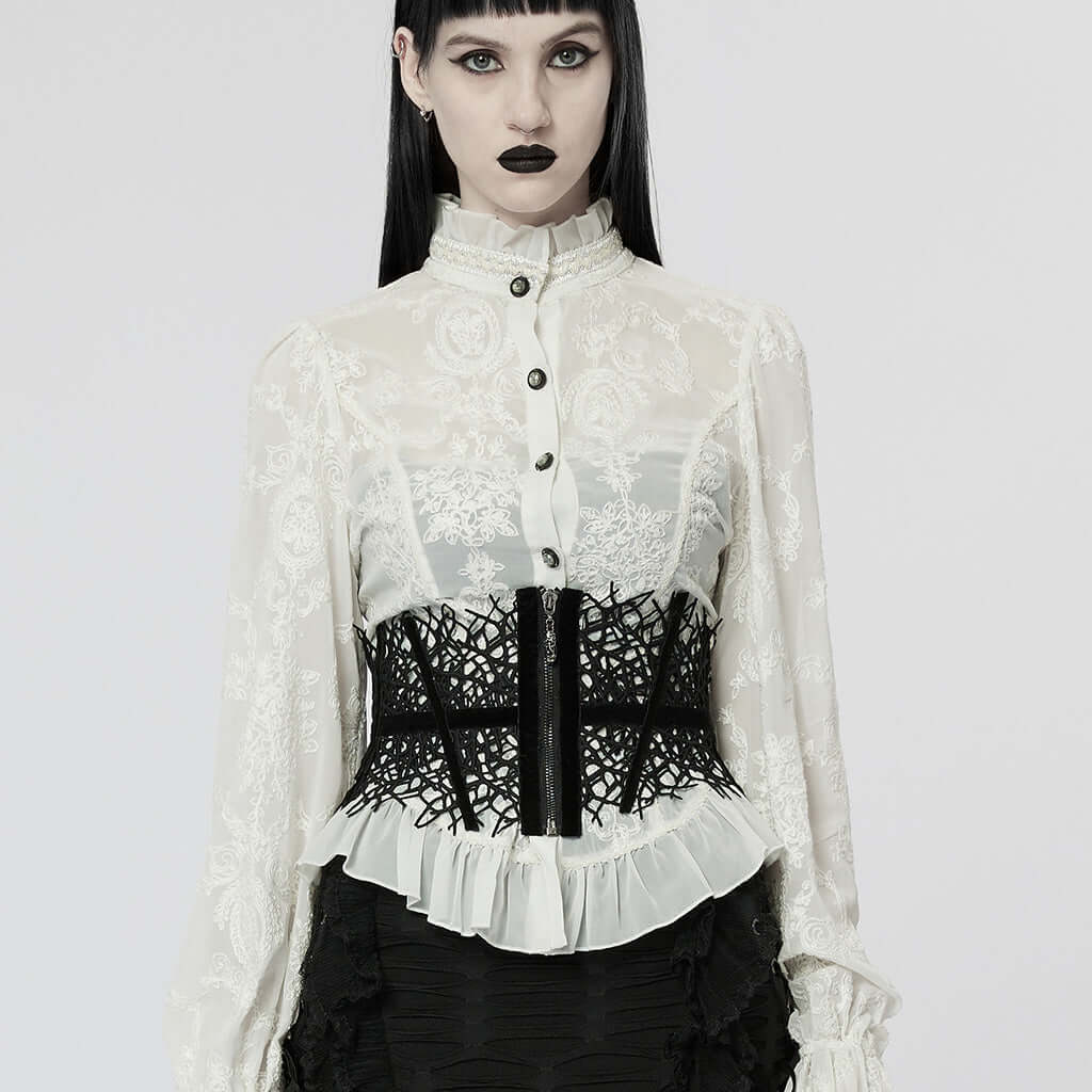 Punk Rave Bracken Waist Clincher – Withered Vine Fabric Corset Belt
