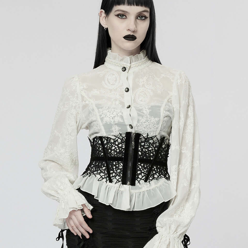 Punk Rave Bracken Waist Clincher – Withered Vine Fabric Corset Belt