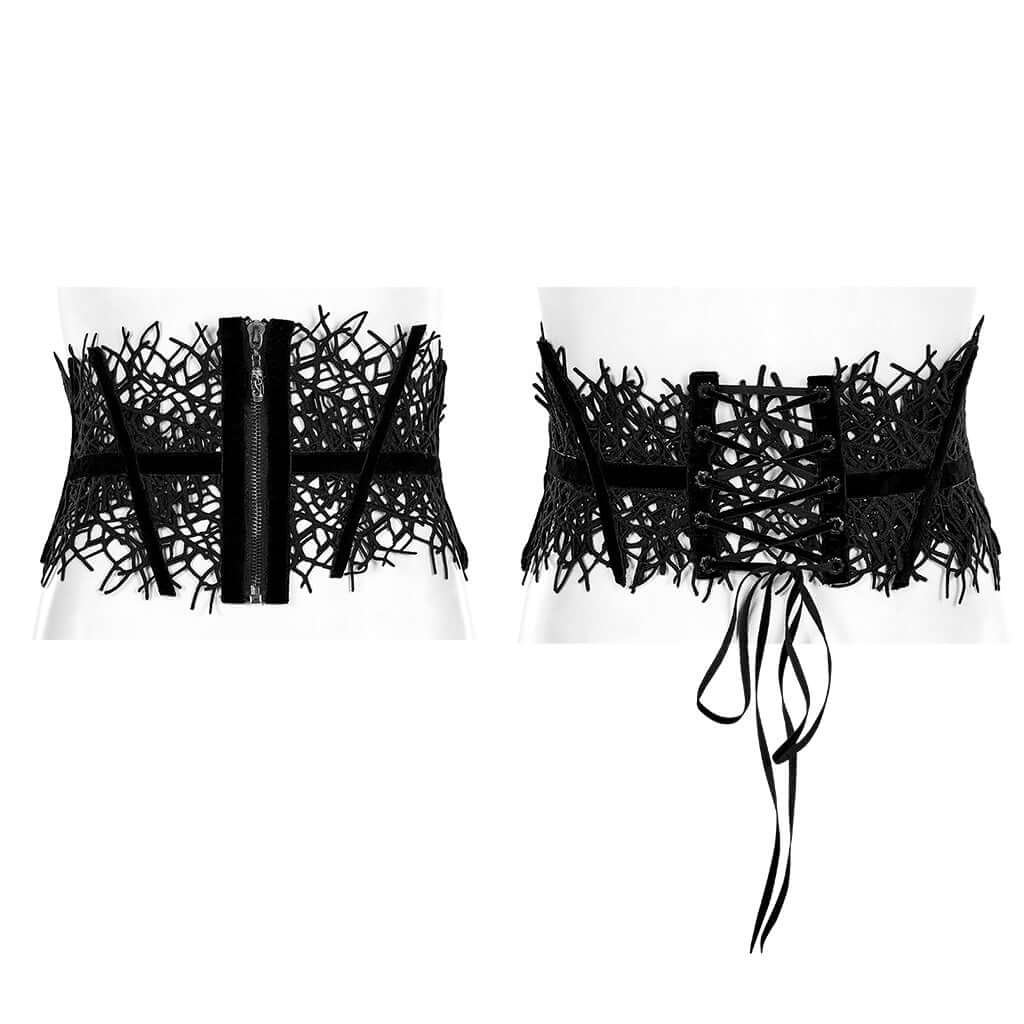 Punk Rave Bracken Waist Clincher – Withered Vine Fabric Corset Belt