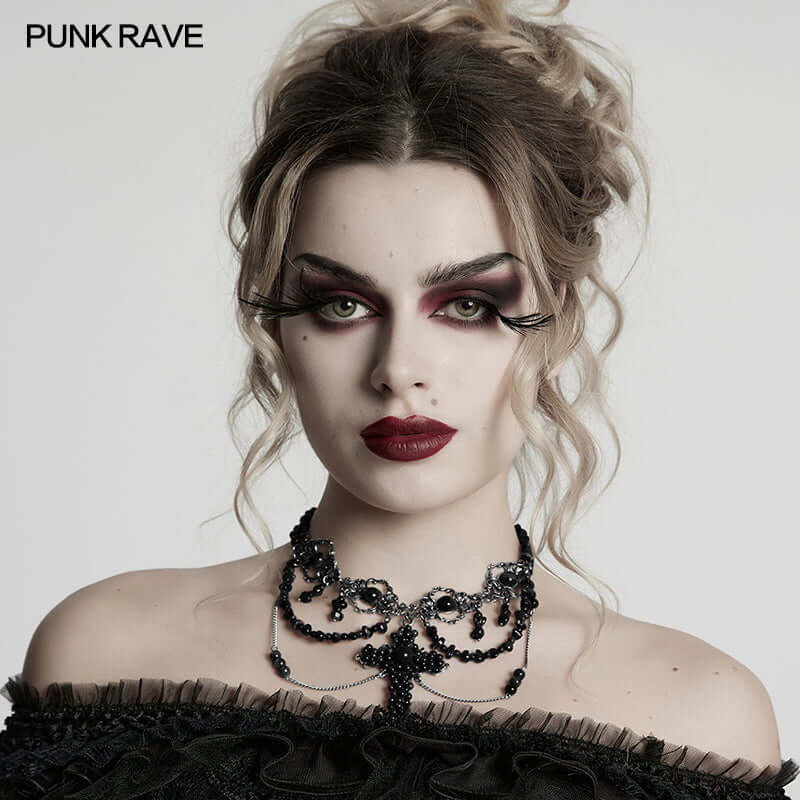 Kate's Clothing Punk Rave Steampunk Cross Necklace with Alloy Chains