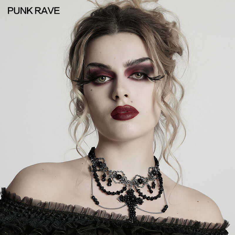 Kate's Clothing Punk Rave Steampunk Cross Necklace with Alloy Chains